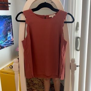 Monteau scalloped pink tank top